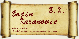 Bojin Karanović vizit kartica